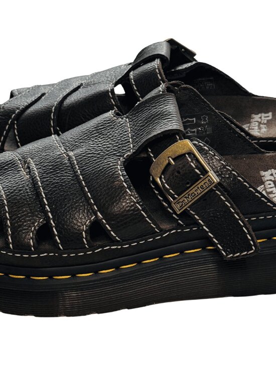 Dr. Martens Maxxy Slide Men\'s Size 10 Brown Leather Platform Buckle Sandals main image 4